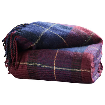 Cashmere-Like Blanket Throw, Red/Blue