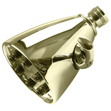 8-Jet Adjustable Shower Head In Polished Brass, Polished Brass