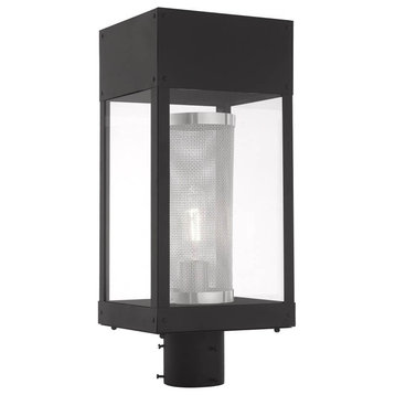 Livex Franklin 1 Light 19" Tall Black Outdoor Post Top Lantern