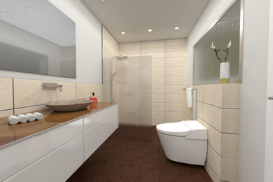 3D Visualisierung eines geplanten Badezimmers
