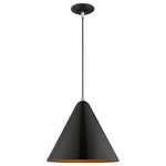 Livex Lighting - Livex Lighting 41176-68 Metal Shade - 14" One Light Mini Pendant - Featuring a clean and crisp modern look. This miniMetal Shade 14" One  Shiny Black Shiny Bl *UL Approved: YES Energy Star Qualified: n/a ADA Certified: n/a  *Number of Lights: Lamp: 1-*Wattage:60w Medium Base bulb(s) *Bulb Included:No *Bulb Type:Medium Base *Finish Type:Shiny Black