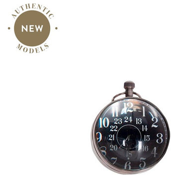 Authentic Models Eye of Time Clock, Silver, Antique Silver