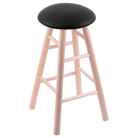 XL Maple Bar Stool, Natural Finish With Black Vinyl Seat