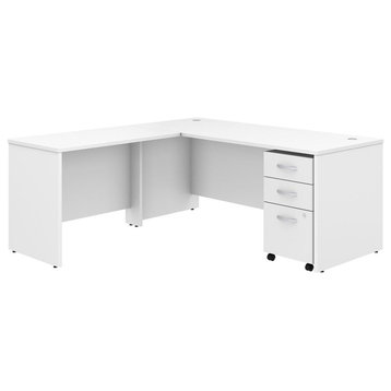 Studio C 72"x30" L Shaped Desk With Mobile File Cabinet and 42" Return