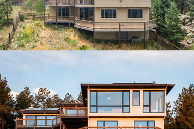 Home design - large modern home design idea in Denver