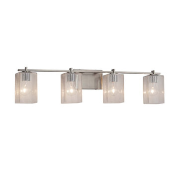 Fusion Era 4-Light Bath Bar, Flat Seeded Shade, Incandescent