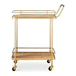 Metal, Wood, and Leather Bar Cart - Gold - Threshold&trade; - Products