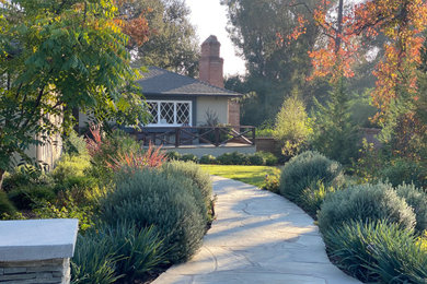 Inspiration for a large transitional drought-tolerant front yard landscaping in Los Angeles.
