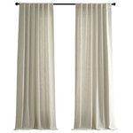Half Price Drapes - Barley Heavy FauxLinen Curtain Single Panel, 50"x96" - Glamour of Linen is s captured in this concise collection featuring a stunning linen blend with a luxurious body, supple handle, and a handsome linen weave. Rich in texture these Faux Linen Solid Curtains are gracefully crafted. Woven from sturdy polyester & linen for the perfect weave and fall.