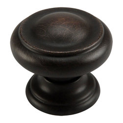 Cosmas - Cabinet Round Knob, 1-3/16" Diameter, Oil Rubbed Bronze, Set of 25 - Cabinet And Drawer Knobs