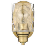 Acclaim Lighting - Lumley Antique Gold 1-Light Bath Vanity With Clear Optic glass - 1-60W-Medium base . Bulbs not included. Hardwire. UL/cETL Listed. Rated for Damp Locations.