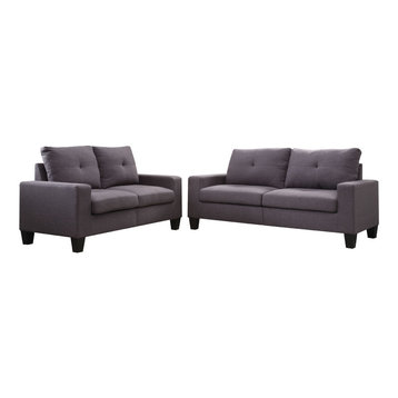 Platinum II Sofa and Love Seat, Gray