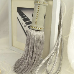 6 Colors QYM29 Polyester Curtain Tassel Tie Backs in Gray Color - Window Treatment Accessories