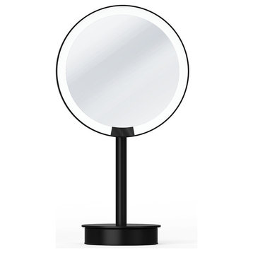 WS 90SR Magnifying Makeup Mirror in Matte Black w/ LED Light