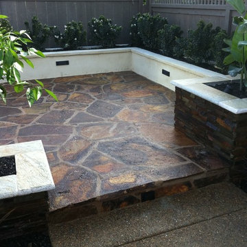 Pool Deck Remodel - Custom concrete, bbq and depressed fire pit