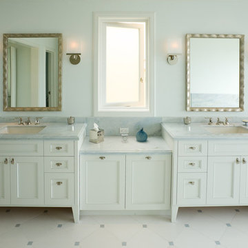 Sausalito, California - Serene Blue and White Master Bathroom