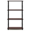 4-Tier Multipurpose Shelf Display Rack With Classic Tubes, Dark Cherry/Black