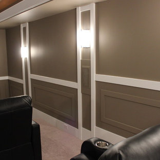 Inspiration for a home theater remodel in Edmonton