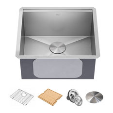 Undermount Stainless Steel 1-Bowl Kitchen Sink With Accessories, 21" Kwu111-21