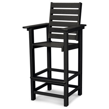 Polywood Captain Bar Chair, Black