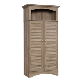 Sauder Harbor View Storage Cabinet in Salt Oak - Transitional - Storage ...
