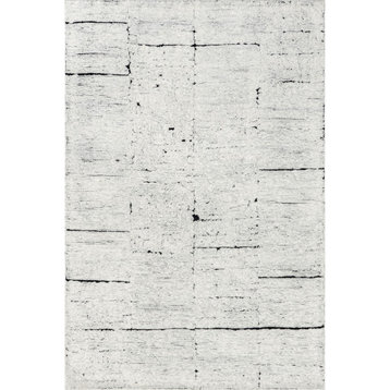 Arvin Olano Davos Tiled Wool Area Rug, Ivory 9' x 12'