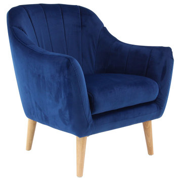 Modern Blue Fabric Accent Chair 38372