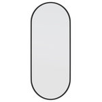 Glass Warehouse - 16" W X 40" H Pill Shape Stainless Steel Framed Mirror, Black - Simple yet considered. The elegance of the Inara mirror is in its simplicity of form & design. Mount it vertically or horizontally for a luxurious, modern look creating an element of understated style in your living space.