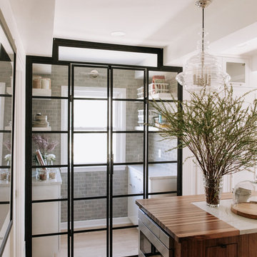 Light Gray Subway Tile Backsplash for Pantry