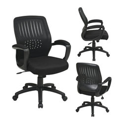 Black Executive Mesh Back Office Chair - Office Chairs