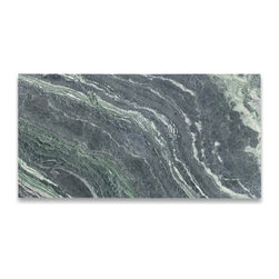 Stone Center Online - Sagano Vibrant Green Marble 12x24 Tile Honed, 100 sq.ft. - Wall And Floor Tile