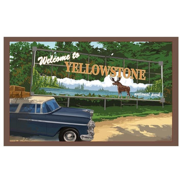 Mike Rangner Yellowstone National Park Welcome Sign Art Print, 12"x18"