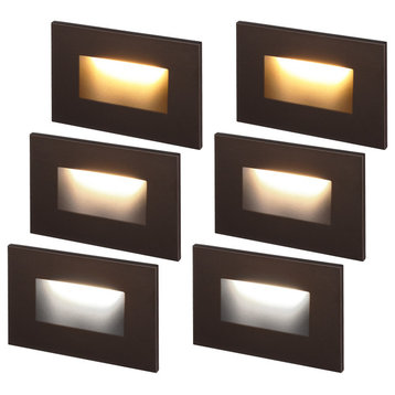 6 Pack 3CCT LED Step Lights, 120V Dimmable Stair Lights, Oil Rubbed Bronze
