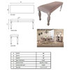 Suffolk 48" Dining Room Bench, Brown Wood & Fabric