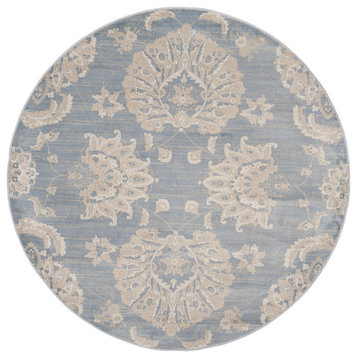Safavieh Vintage Collection VTG578 Rug, Light Blue/Ivory, 6'7" Round
