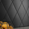 Rhombus Smooth Black Porcelain Floor and Wall Tile