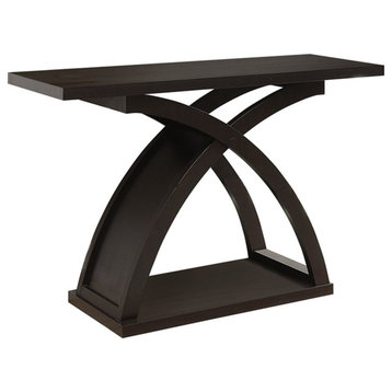 Furniture of America Nipran Wood 1-Shelf Sofa Table in Espresso