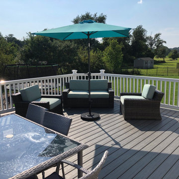 Composite Deck, Sod, Low Voltage Lighting, Playground, and Back Yard Renovation