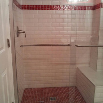 Custom Shower with cubbies for towels