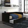 Tallie Daybed with Storage, Black, Twin