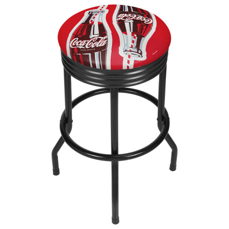 Bar Stool - Coca-Cola Twin Bottles with Straw Bottle Art Stool