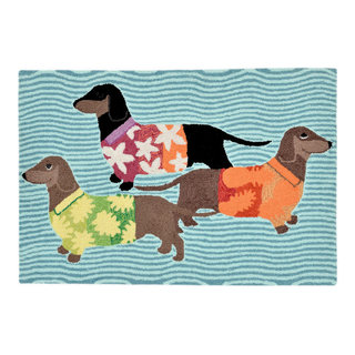 Liora Manne Frontporch Coastal Dog Indoor/Outdoor Rug Ocean 24x36