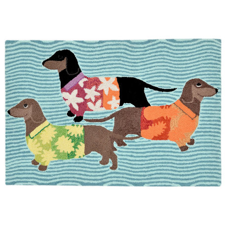 Frontporch Tropical Hounds Indoor/Outdoor Rug Multi 2'x3'