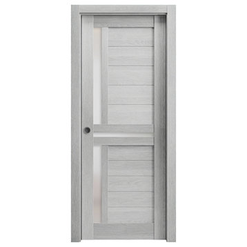 Sliding Pocket Door 32 x 80 &, Veregio 7288 Light Grey Oak & Frosted Glass