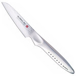 Global - Global Sai SAI-S03 - 3 1/2" Paring Straight Knife - A multipurpose small knife that is great for hand peeling, precision cutting, slicing and detail cuts. Perfect knife to devein shrimp, and for removing seeds from chilli peppers and skinning or cutting small garnishes.