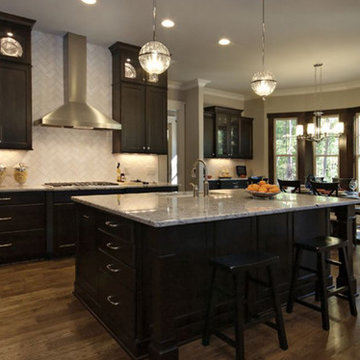 Traditional kitchen, dark wood