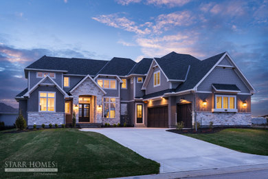 Example of a beach style exterior home design in Kansas City