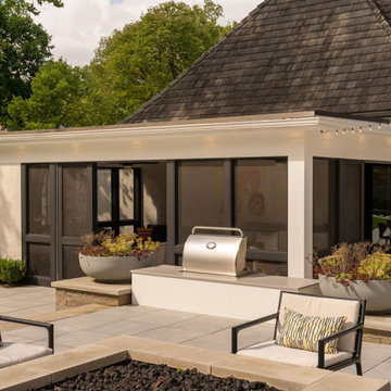 Screened Porch Addition with Fireplace & Outdoor Living Spaces