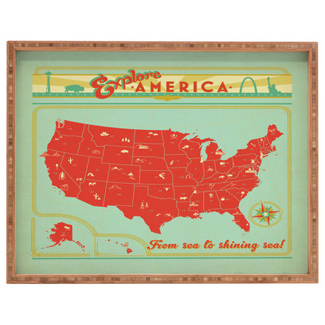 Anderson Design Group Explore America Rectangular Tray, Large