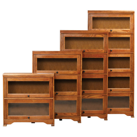 Oak Ridge 2-Door 32" Wide Lawyer Bookcase, Iron Ore Oak